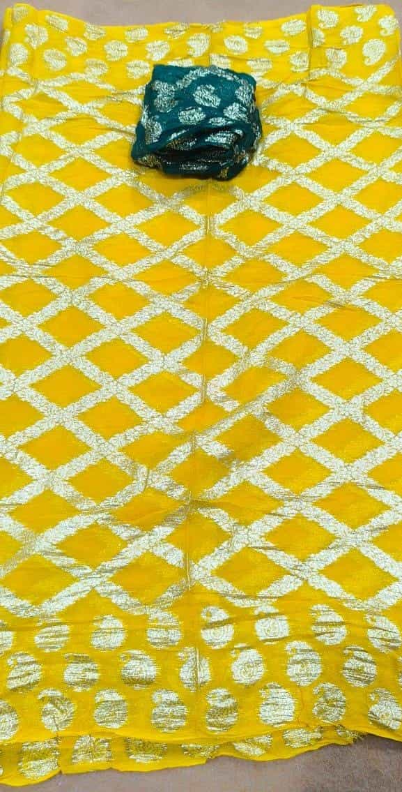 Pure Viscose Georgette Heavy Zari Border SareeYellow