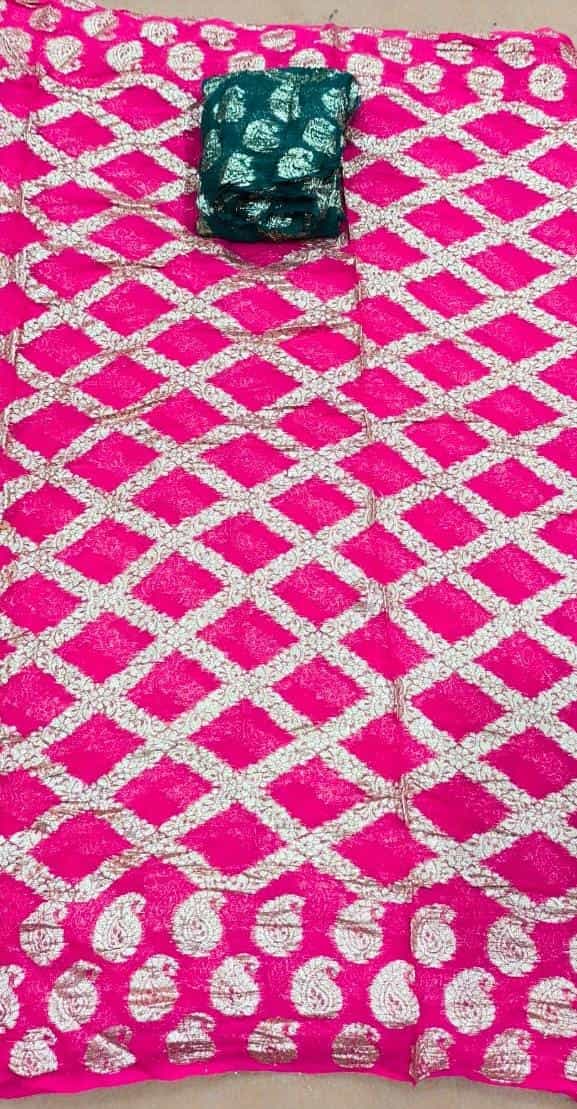 Pure Viscose Georgette Heavy Zari Border SareeRani