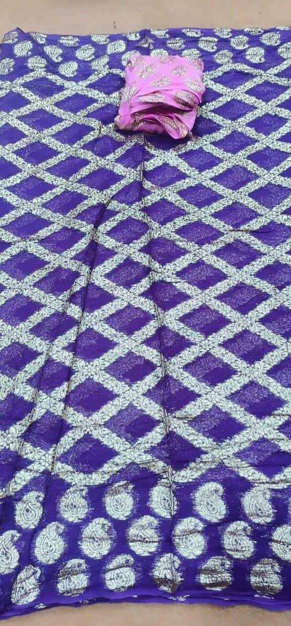 Pure Viscose Georgette Heavy Zari Border Saree, As Picture