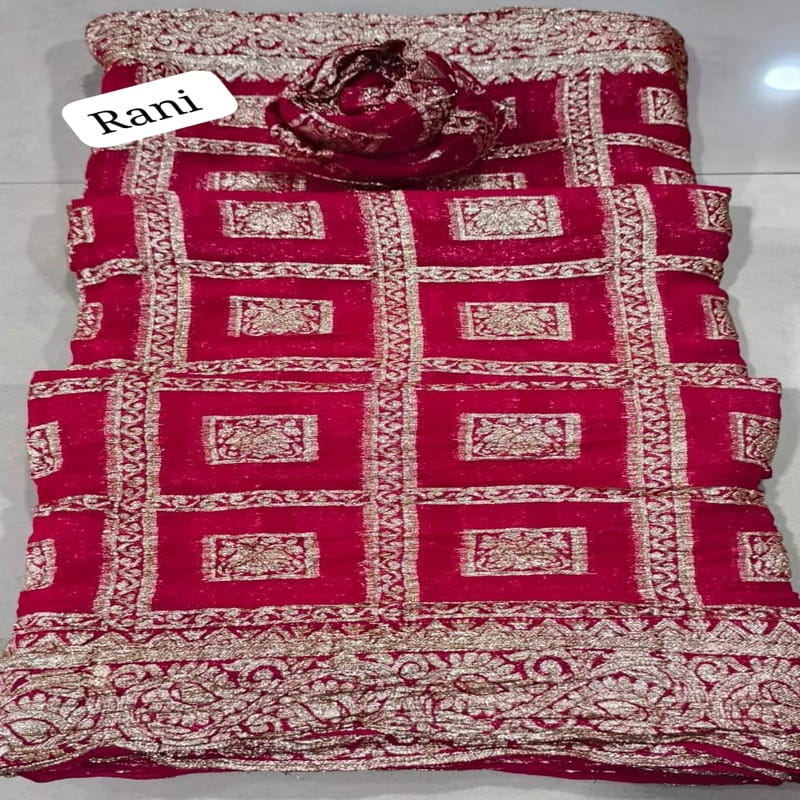 Viscose Georgette Bjp Zari SareeRani