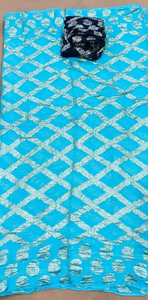 Pure Viscose Georgette Heavy Zari Border SareeFiroji
