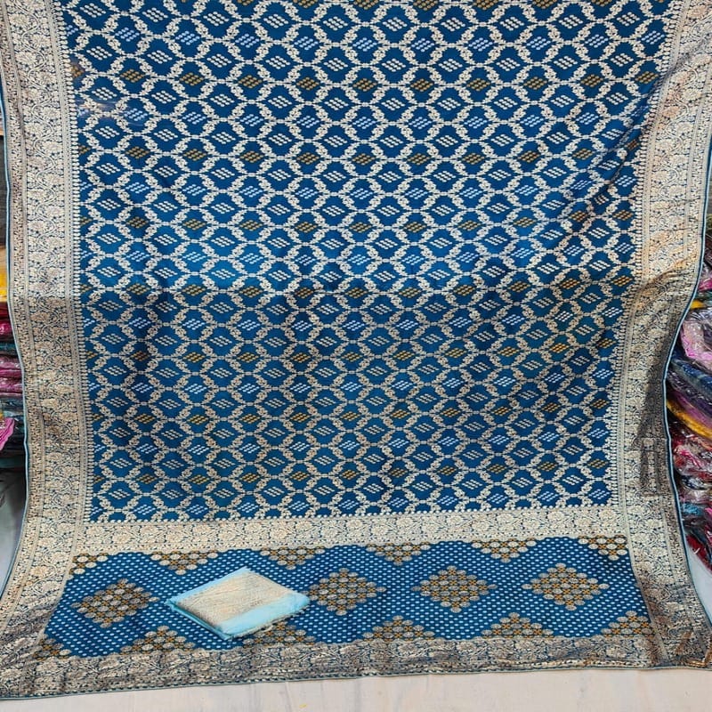 Pure Dola Silk Fabric With Mina Jari Viving Saree (Patola Saree), As Picture