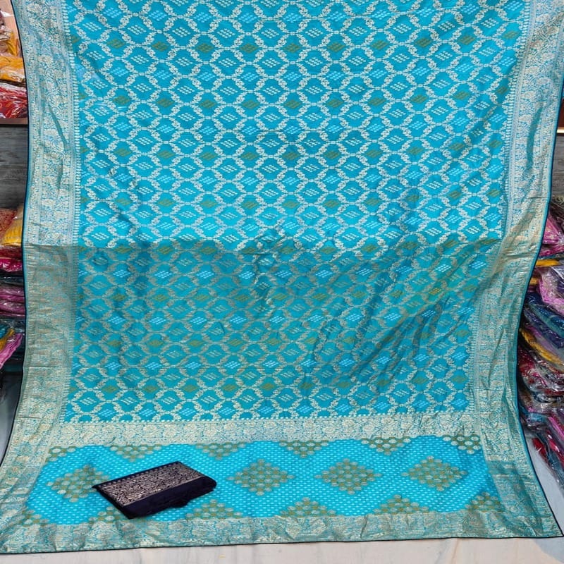 Pure Dola Silk Fabric With Mina Jari Viving Saree (Patola Saree), Firoji