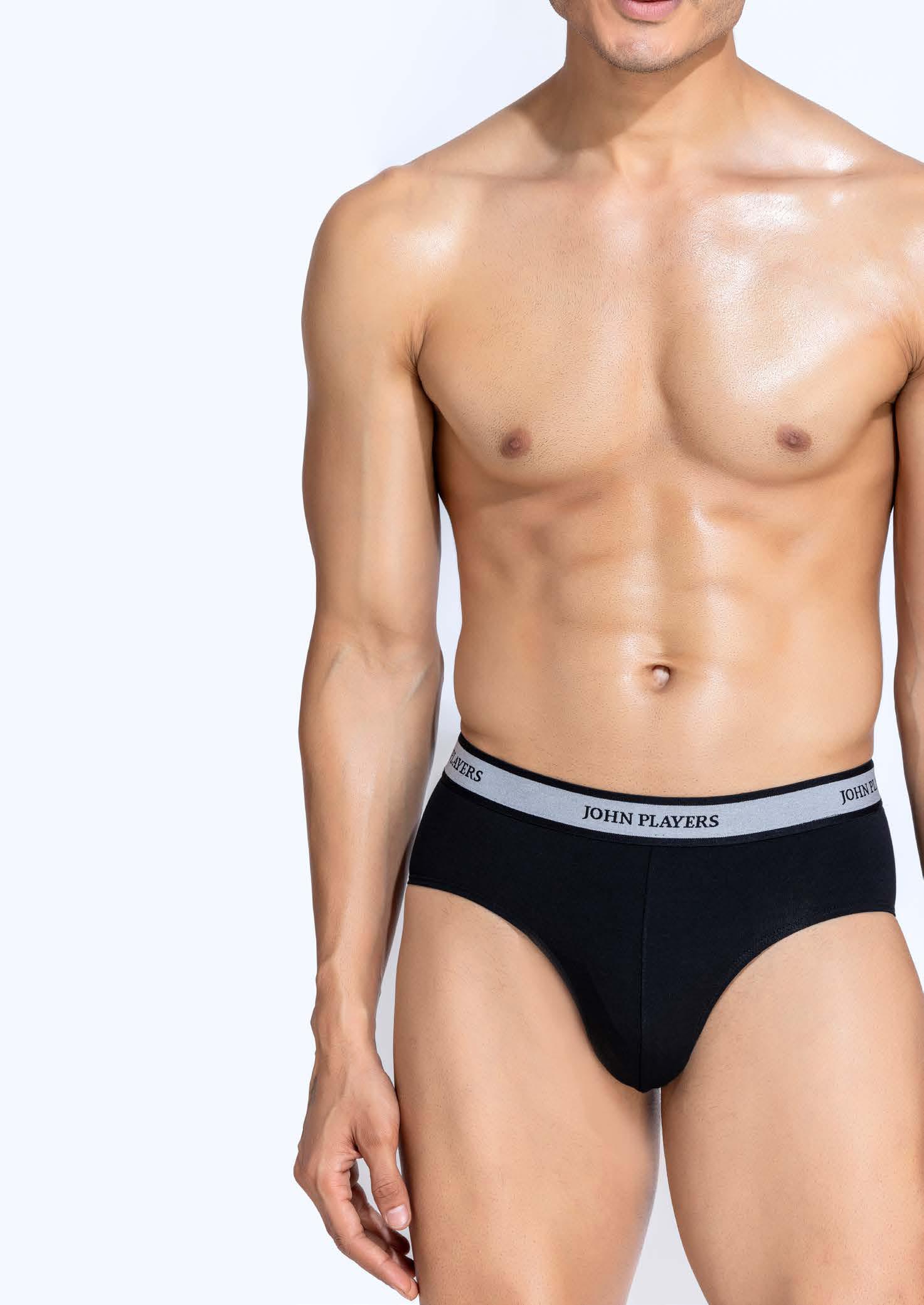 JBF039 V Brief with Dual Tone Waistband, Dark Blue, XXL