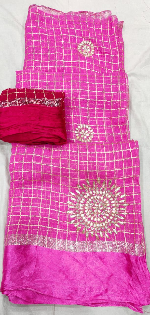 Designer Sequin Sun Motif Party Wear Saree with Blouse PieceBaby Pink