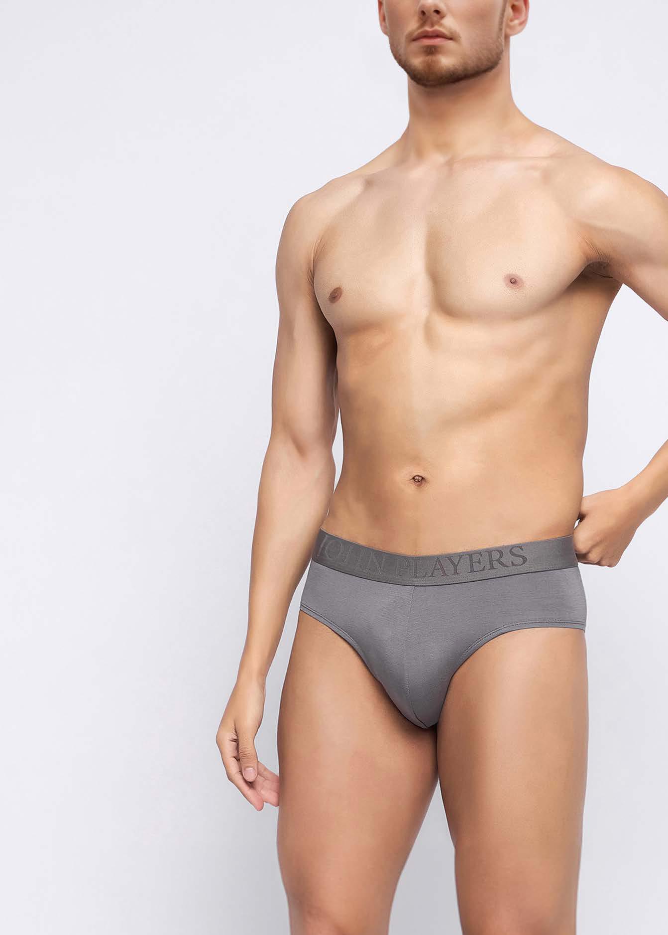 JBF059 Solid Cotton Comfort Brief, Black, L