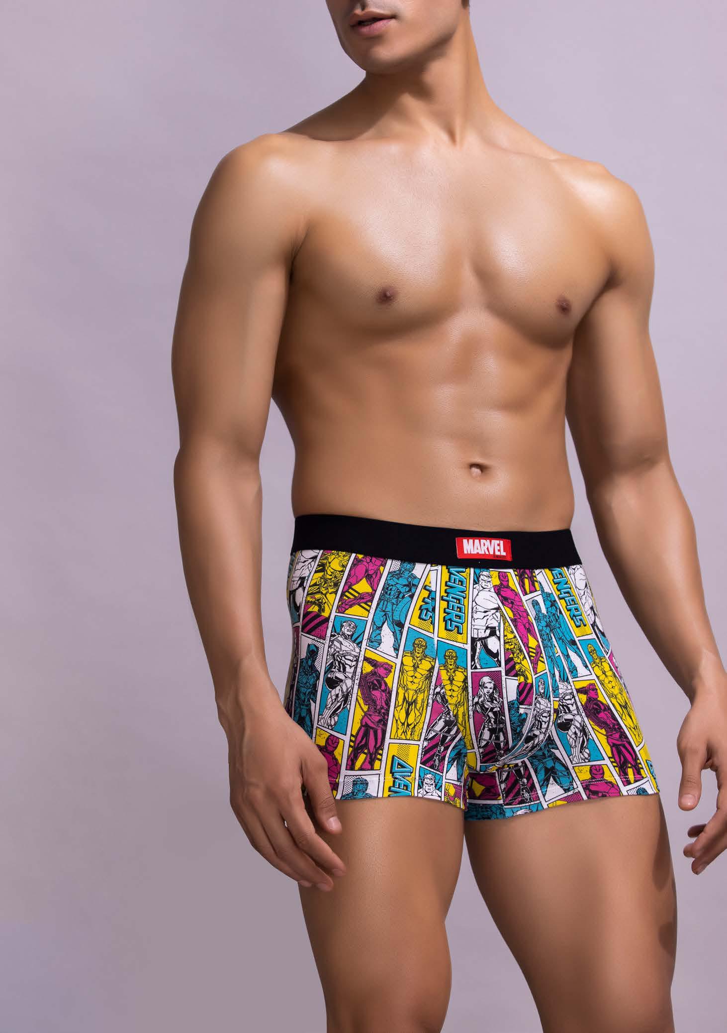 Avengers JBF022 Infinity Heroes Cotton Trunk – Marvel Comic Print, S