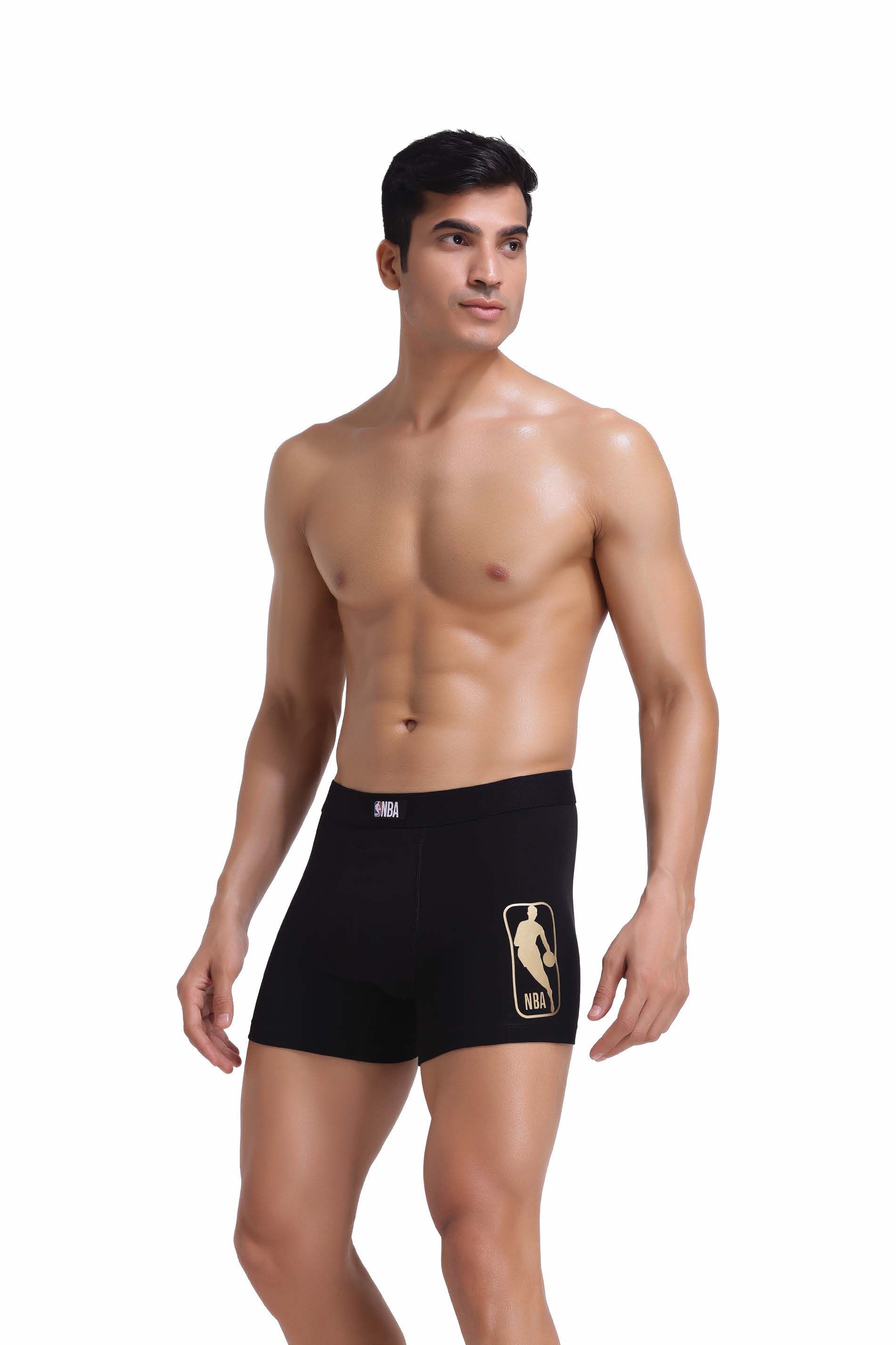 NBA JTK016 Champion Cotton Trunk – Classic Black Logo Edition, XXL