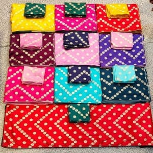 Pure Dola ZigZag Zari Fabric With Beautiful Zari All Over Saree