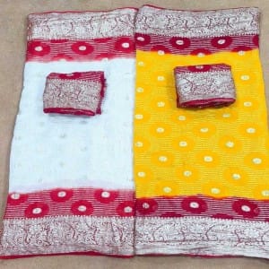 Pure Viscose Georgette Zari Fabric Saree