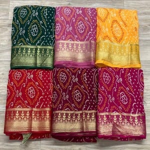 Jaipuri Georget Chunri Saree