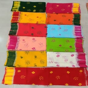 Jaipuri 7 Bund Bandhani Sibori Satan Saree