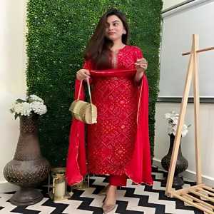 Womans Reyon Kurti,pents & Dupatta Set