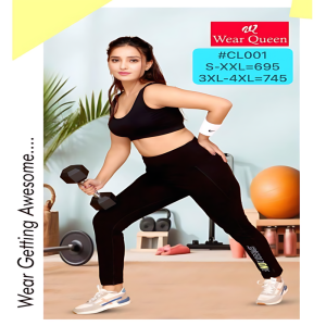 Wear Queen Black Active Stretch Lower (Gym Look)