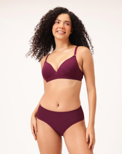 Clovia Polyamide Demi Cup Bra & Brief Set BR|MP5057