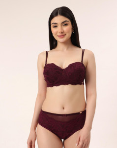 Clovia Lace Balconette Bra & Brief Set BR|MP1369