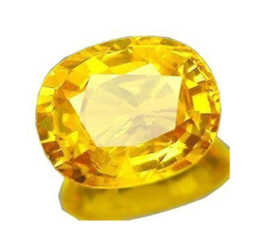 100% Original Yellow Sapphire/Pukhraj Gemstone- Natural & Lab Certified (Oval Shape)