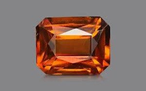 100% Original Hessonite (Gomed) - Natural & Lab Certified (Octagonal Shape)