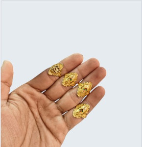Traditional Gold-Tone Adjustable Floral Statement Rings (Set of 4)