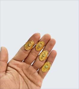 Antique Gold-Toned Marquise Adjustable Ring for Women