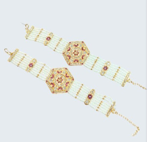 Royal Kundan Pearl Bridal Hathphool (Hand Harness) Set