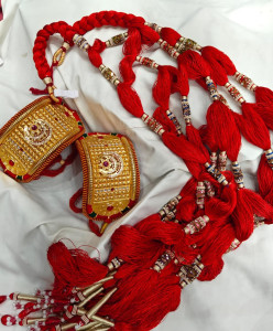 Royal Sindoor Red Bridal Baju Pochi & Heavy Tassel Dori Set