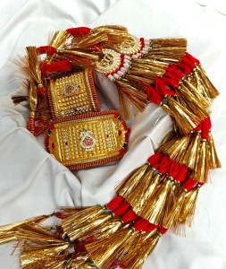 Shubh Vivaah Swastik Bridal Baju Pochi & Royal Tassel Dori Set