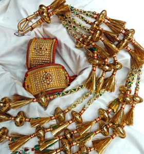 Maharani Kundan Bridal Baju Pochi with Royal Kalgi Tassel Dori Set