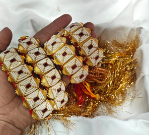 Royal Ruby Pearl Square Baju Pochi Combo Set