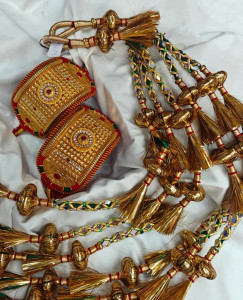 Royal Gold Bridal Bajuband with Decorative Kalire Set