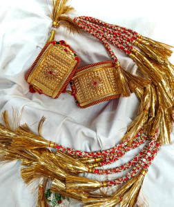 Maharani Gold Bridal Baju Pochi & Designer Dori Tassel Set