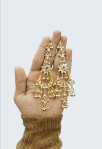 Royal Kundan Pearl Long Jhumka Earrings