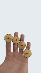 Emerald Kundan Pearl Statement Ring