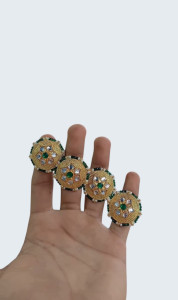 Royal Emerald & Kundan Halo Statement Ring