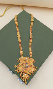 Royal Maratha Shield-Pendant Rani Haar Mangalsutra with Multi-Layered Chain
