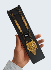 Grand Circular Filigree Long Mangalsutra with Textured Gold Stations