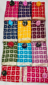 Traditional Handwork Checkered Saree Collection with Zari Border