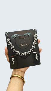 Kantila Dev Rhodium-Plated Cascading Floral Necklace Set