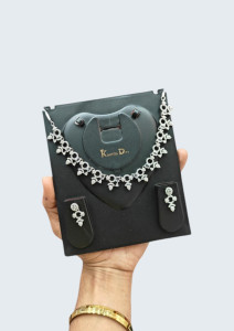 Kantila Dev Rhodium-Plated Floral Circle Choker Set