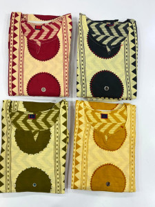 Women's Tribal Circle Print Cotton Kurti – Multi-Color Casual Ethnic Wear